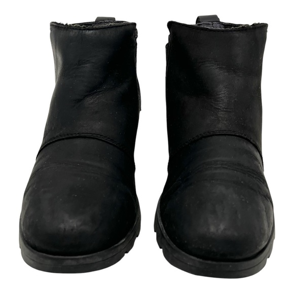 Sorel Emelie Black Leather Waterproof Winter Ankle Chelsea Boots Women’s 9 - Picture 3 of 12